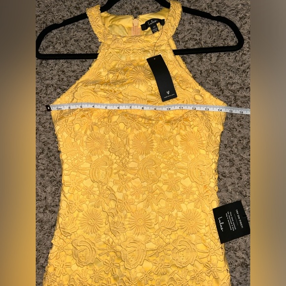 Lulus Love Poem Yellow Lace Mini Dress Size XS NWT - Picture 10 of 14